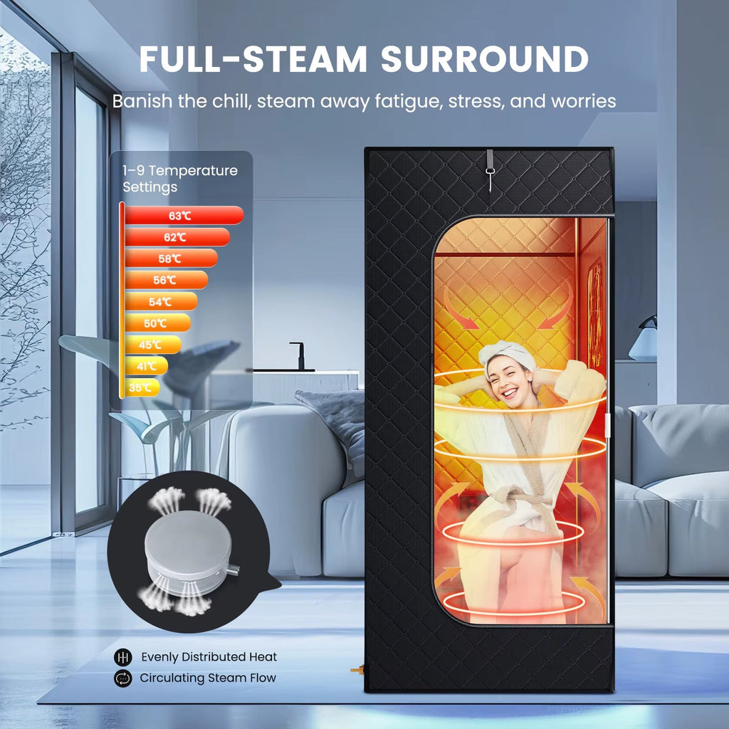 Portable Steam Sauna Tent 1000W 2.6L Steamer Generator Sauna Tent Steam Room for Full Body Home Sauna Relaxation Detox 220V