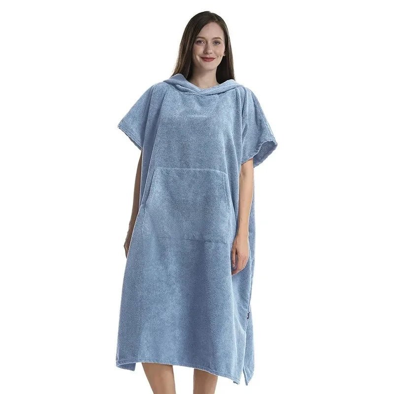Surf Poncho Towel Poncho Quick-Dry Towel Hoodie Microfiber Beach Robe Changing Poncho Swim Towel Beach Poncho for Adults