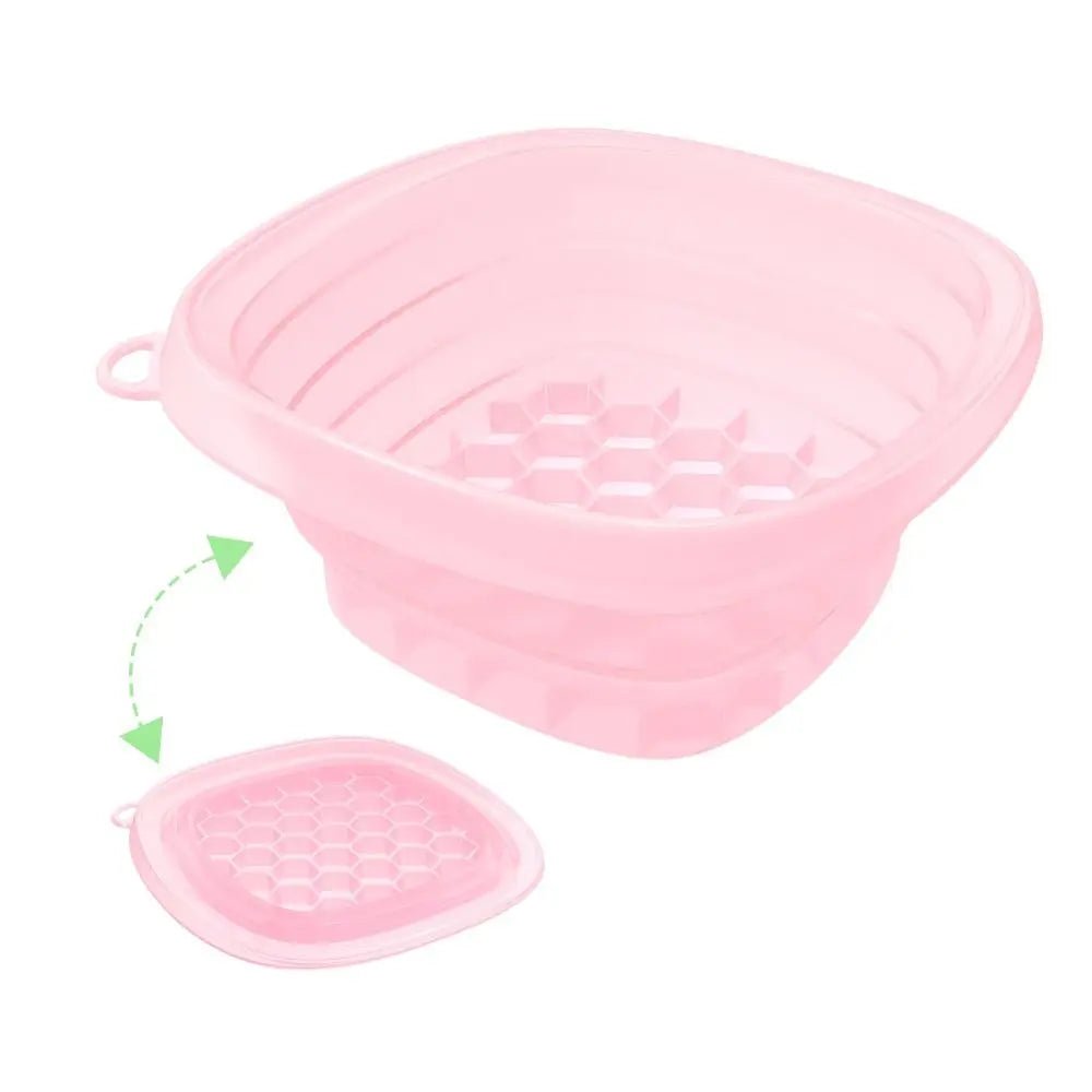 New Foldable Face Ice Bath Bowl Silicone Built-In Ice Tray Skincare Washbasin Portable Ice Basin for Women Girls