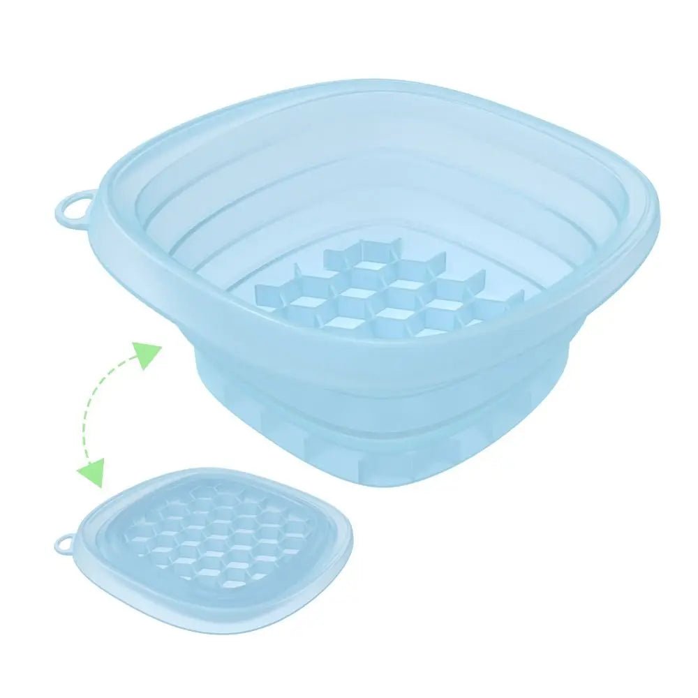 New Foldable Face Ice Bath Bowl Silicone Built-In Ice Tray Skincare Washbasin Portable Ice Basin for Women Girls