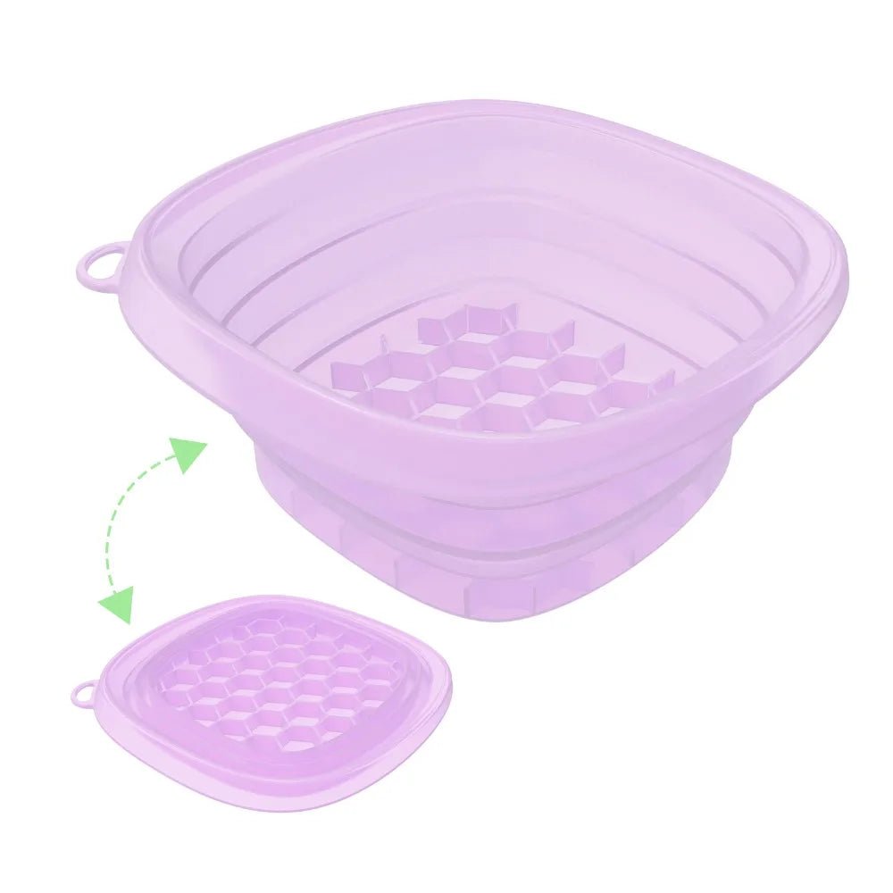New Foldable Face Ice Bath Bowl Silicone Built-In Ice Tray Skincare Washbasin Portable Ice Basin for Women Girls