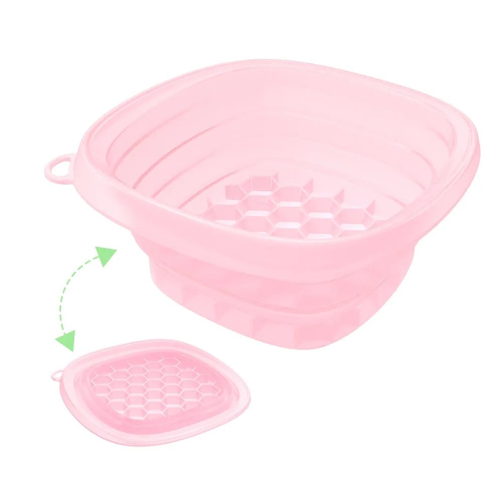 New Foldable Face Ice Bath Bowl Silicone Built-In Ice Tray Skincare Washbasin Portable Ice Basin for Women Girls