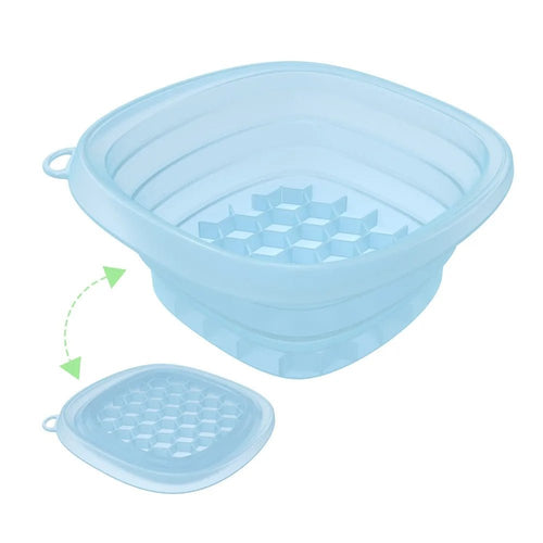 New Foldable Face Ice Bath Bowl Silicone Built-In Ice Tray Skincare Washbasin Portable Ice Basin for Women Girls