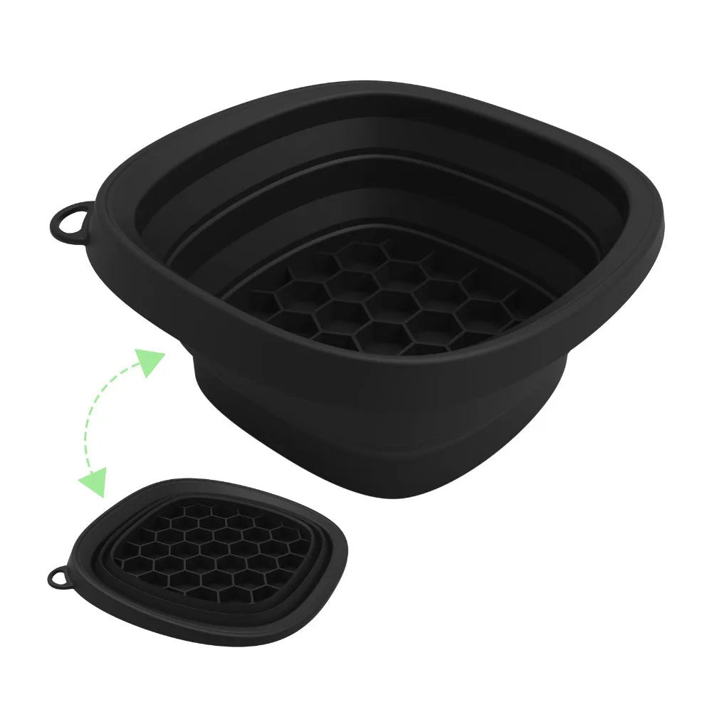 New Foldable Face Ice Bath Bowl Silicone Built-In Ice Tray Skincare Washbasin Portable Ice Basin for Women Girls