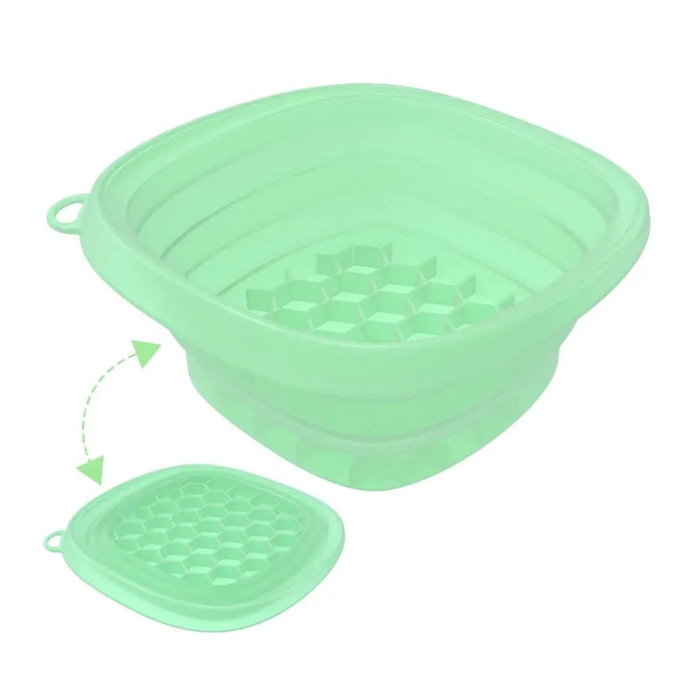 New Foldable Face Ice Bath Bowl Silicone Built-In Ice Tray Skincare Washbasin Portable Ice Basin for Women Girls