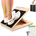 Slant Board for Calf Stretching, Adjustable Portable Wooden Incline Board for Calf Stretcher with Training Poster, 300 Lbs Weigh